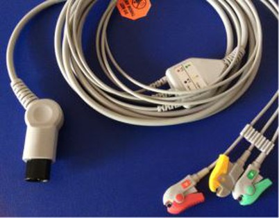 Yhteensopiva Goldway UT4000A 5-napainen EKG-kaapeli, IEC / AHA, clip / Snap Factory Supply